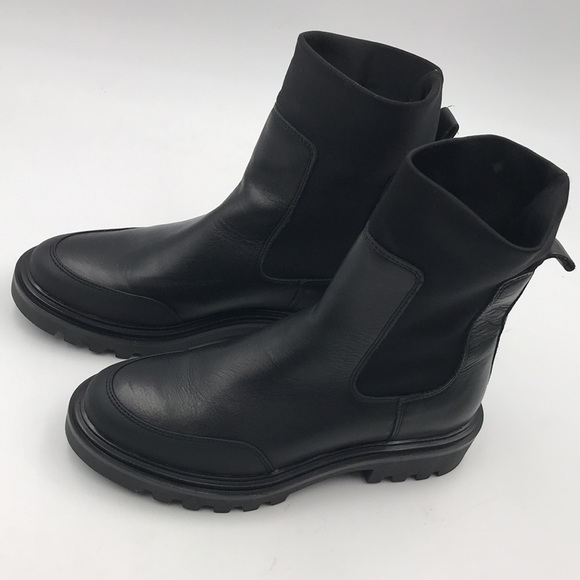 Bootlegger Black Leather Leather Elastic Chelsea Booties - Picture 6 of 7